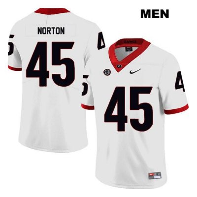 Men's Georgia Bulldogs NCAA #45 Bill Norton Nike Stitched White Legend Authentic College Football Jersey RVO1554CP